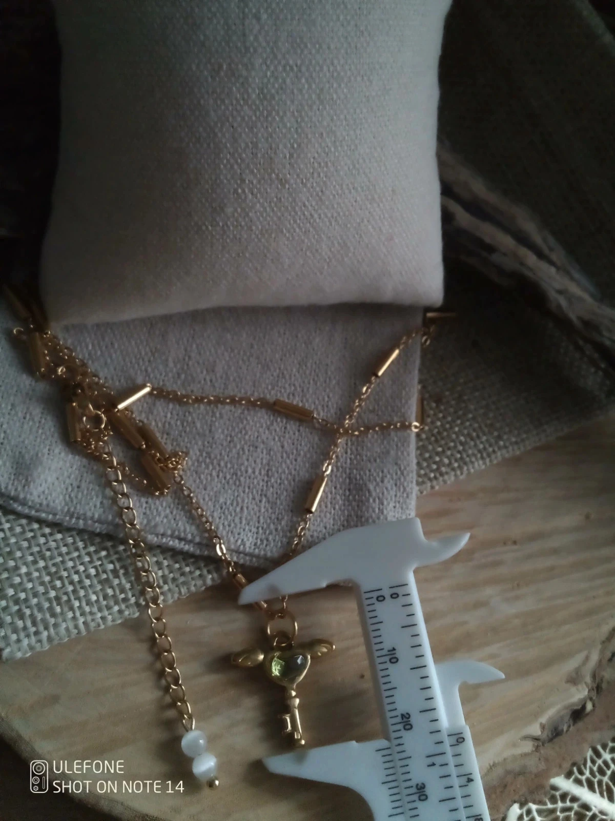 Collier pendentif clé ailée pierre de péridot naturelle 💚. – photo 3